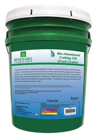 Cutting Oil, Pail, Yellow, 5 gal -  RENEWABLE LUBRICANTS, 87404