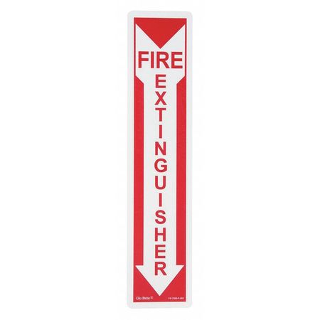 Fire Extinguisher Arrow,Red On PL,4""x18 -  JESSUP GLO BRITE, FS-7520-F-202