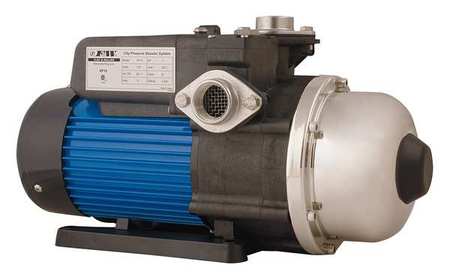 Booster Pump System, 1 hp, 115V AC, 1 Phase, 1 in NPT Inlet Size, 3 Stage, 120 psi Max Pressure -  FLINT & WALLING, VP10