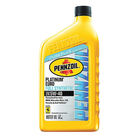 Engine Oil, 5W-40, Synthetic, Euro, 1 Qt -  PENNZOIL, 550051120