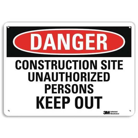 Danger Sign, 10 in Height, 14 in Width, Plastic, Horizontal Rectangle, English -  LYLE, U3-1251-NP_14X10