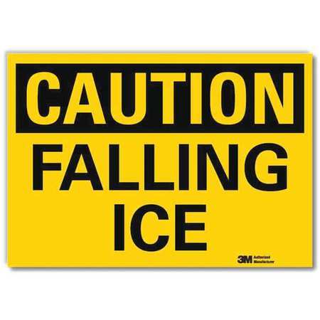 Reflective Icy Conditions Label, 7 in H, 10 in W, Plastic, Vertical  English, U4-1301-RD_10X7 -  LYLE