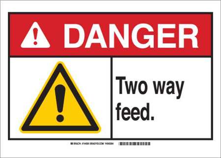 Danger Sign,Two Way Feed,B-401,7""H -  BRADY, 144581