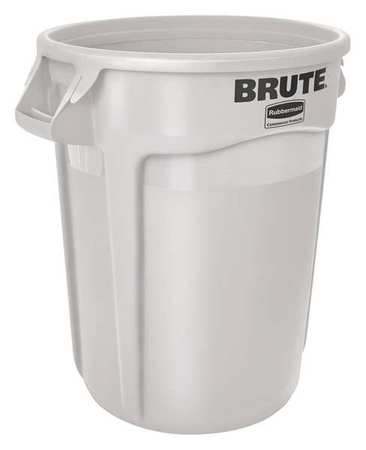 20 Gal Polyethylene Round Trash Can, White -  RUBBERMAID COMMERCIAL, FG262000WHT