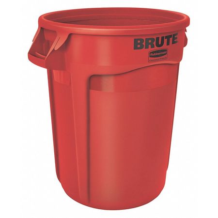 20 Gal Polyethylene Round Trash Can, Red -  RUBBERMAID COMMERCIAL, FG262000RED