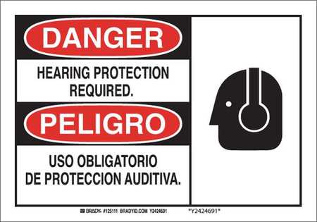 Danger/Peligro Sign 10X14, Sign Legend Color: Black -  BRADY, 125113
