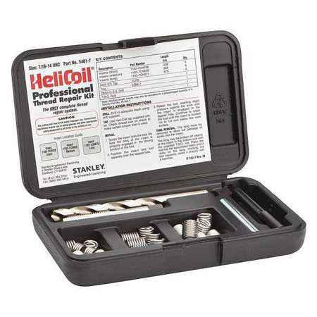 Helical Insert Repair Kit, Free-Running Helical Inserts, 7/16""-14 Thrd Sz, Plain 18 Inserts -  STANLEY ENGINEERED FASTENING, 5401-7