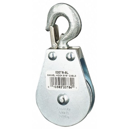 Zoro Select Pulley Block, Swivel Hook, 600 lb. 4JX71 | Zoro.com