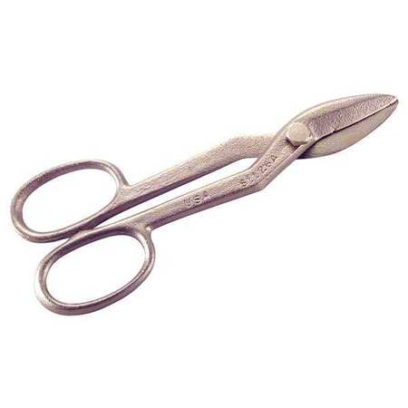 Tinners Snip, Straight, 8 in, High Strength Nickel Aluminum Bronze -  AMPCO SAFETY TOOLS, S-1126A