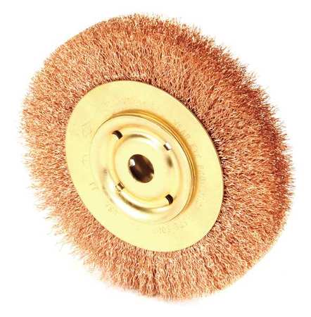 Crimped Wire Wheel Wire Brush, Arbor, 6 -  AMPCO SAFETY TOOLS, WB-44