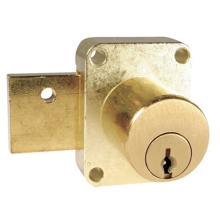 Compx National Deadbolt Drawer Lock, Brass C8179-107-4 | Zoro.com