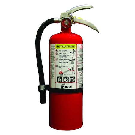 Kidde Fire Extinguisher, 3A:40B:C, Dry Chemical, 5 lb., 15