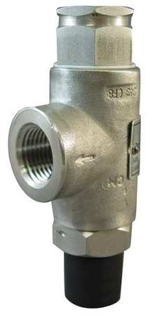 Safety Relief Valve,1/2 In,100 psi,SS -  KUNKLE VALVE, 0140-C01-ME0100