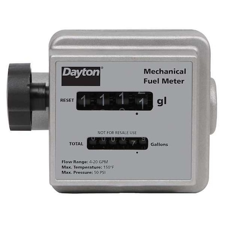 Dayton 40M286 Flowmeter,Mechanical,3/4 In,4 To 20 Gpm