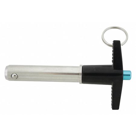 Ball Lock Pin,T-Handle,1/2"" Pin Dia -  ZORO SELECT, LBT-SS7158