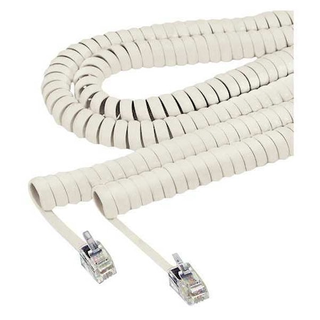 Softalk Coiled Phone Cord, 25 ft., Ash 42215 | Zoro.com