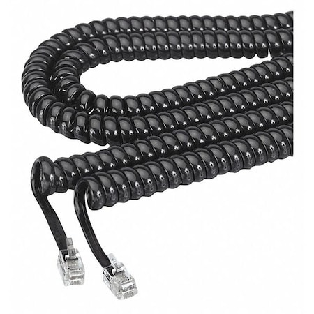 Softalk Coiled Phone Cord, 25 ft., Black 42261 | Zoro.com