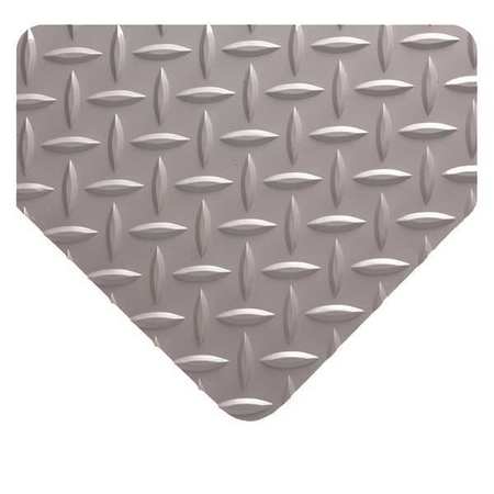 Military Switchboard Mat, Gray, 22 ft. L x 3 ft. W, PVC, Diamond Plate Surface Pattern, 3/16"" Thick -  WEARWELL, 712.316X3X22GY