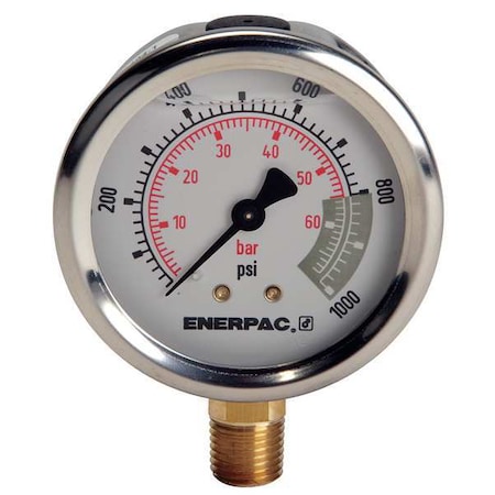 Enerpac Pressure Gauge, 0 to 1000 psi, 2-1/2In G2514L | Zoro.com