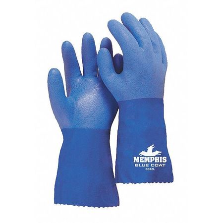12"" Chemical Resistant Gloves, PVC, L, 1 PR -  MCR SAFETY, 6632L
