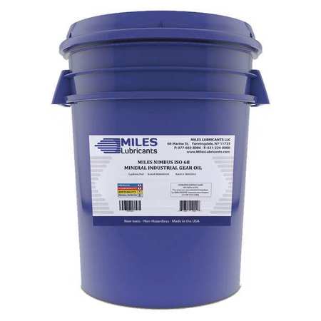5 gal Industrial Gear Oil Pail 68 ISO Viscosity, Amber -  MILES LUBRICANTS, M00600103