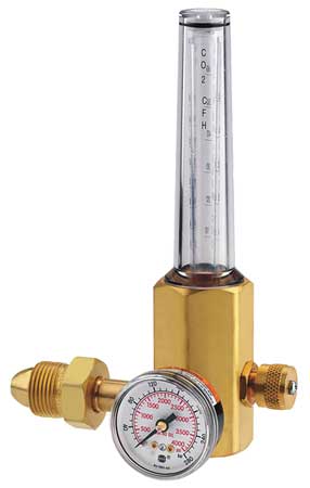 Flowmeter Regulator, Single Stage, CGA-580, 50 psi, Use With: Argon, Carbon Dioxide, Helium -  MILLER, H2051B-580