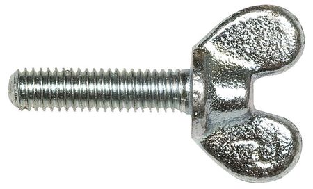 Thumb Screw, 1/4""-20 Thread Size, Wing, Zinc Plated Iron, 13/16 in Head Ht, 3 in Lg, 25 PK -  ZORO SELECT, 1-CDT-02-17-