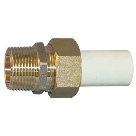 CPVC Transition Male Union, CTS, Schedule SDR-11, 1/2"" Pipe Size, MNPT x CTS Hub -  ZORO SELECT, TUM-005