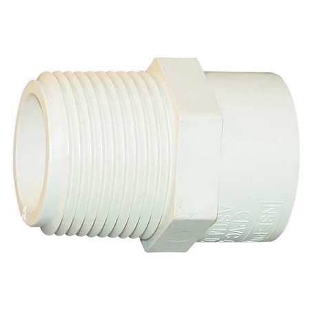 CPVC Male Adapter, CTS, Schedule SDR-11, 1/2"" Pipe Size, MIP x CTS Socket Hub -  ZORO SELECT, 4136-005