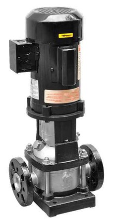Multi-Stage Booster Pump, 3/4 hp, 120/208 to 240V AC, 1 Phase, 1-1/4 in Flanged Inlet Size, 3 Stage -  DAYTON, 5UWK5
