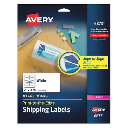 AVERY 6873 Laser Label Color Print 8Up,White,PK200 72782068738 | eBay