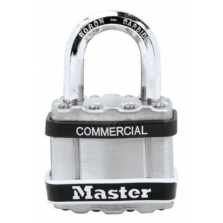 Padlock, Keyed Different, Standard Shackle, Square Stainless steel Body, Boron Shackle, 13/16 in W -  MASTER LOCK, M1STS