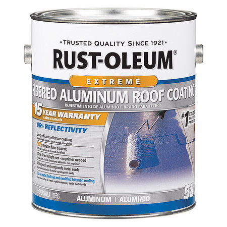 Aluminum Roof Coating, 0.9 gal, Light Gray, VOC Content: 397g/L -  RUST-OLEUM, 301905