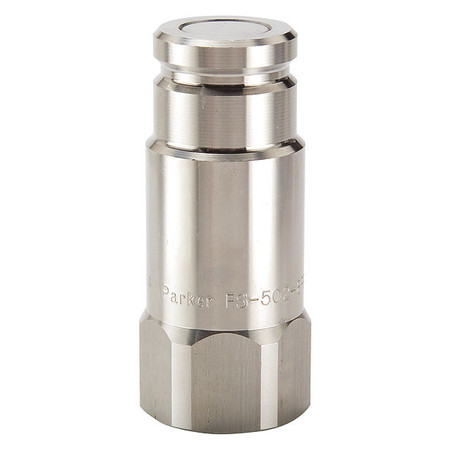 Hydraulic Quick Connect Hose Coupling, 316 Stainless Steel Body, Push-to-Connect Lock, FS Series -  PARKER, FS-502-8FP-E5