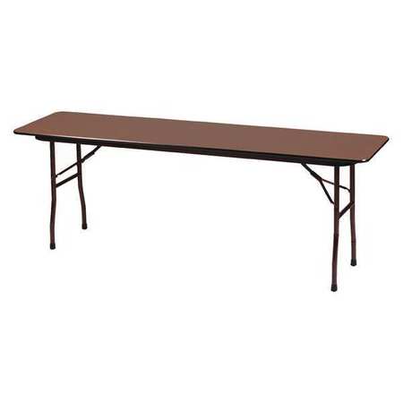 Rectangle Commerical Folding Utility Table, 18"" W, 60"" L, 29"" H, High Pressure Laminate Top, Walnut -  CORRELL, CF1860PX-01
