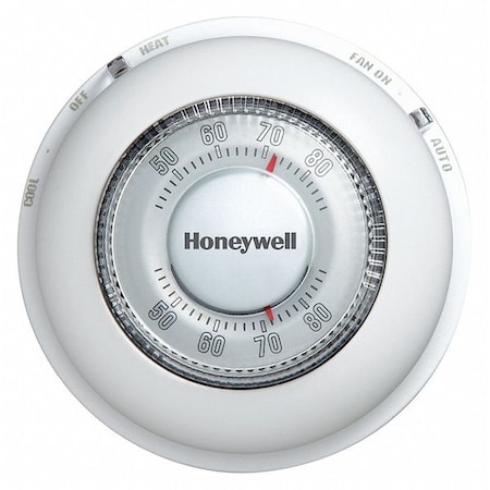 HONEYWELL CT87N1001/E1 The Round Heat/Cool Manual Thermostat, 1 Stages