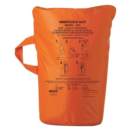 Immersion Suit,Uscg Bag,Orange -  KENT SAFETY, 154200-200-004-13