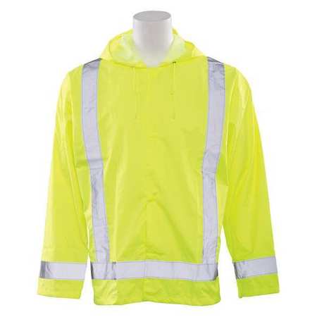 Rain Jacket,Oversized,HiViz,Lime,3XL-4XL -  ERB SAFETY, 61497