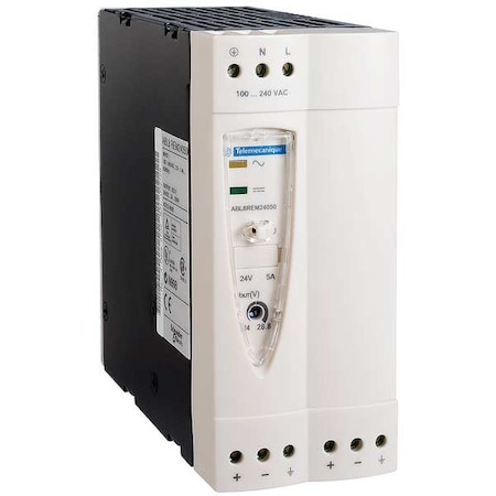 Schneider Electric DC Power Supply, 24VDC, 5A, 50/60Hz ABL8REM24050 ...