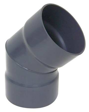 45 Degree Elbow, 8 in Duct Dia, Type I PVC, 14-3/4"" L -  PLASTIC SUPPLY, PVCED08