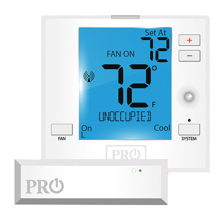 Wireless Low Voltage Thermostat, 0 Programs, 2 Heat Pump or 1 Conventional H 1 C, Hardwired/Battery -  PRO1 IAQ, T731WO