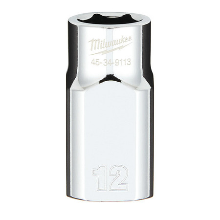 1/2 in. Drive 12mm Metric 6-Point Socket with FOUR FLAT Sides -  Milwaukee, 45-34-9113