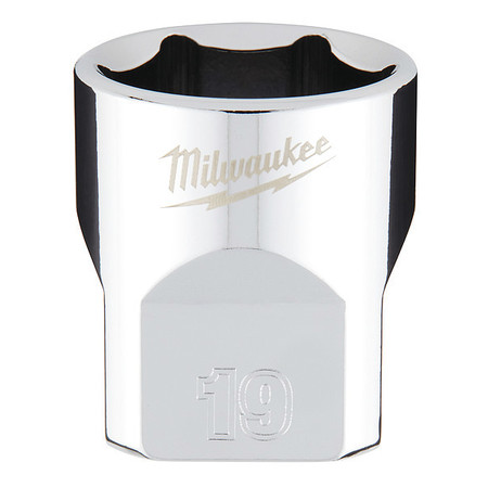3/8 in. Drive 19mm Metric 6-Point Socket with FOUR FLAT Sides -  Milwaukee, 45-34-9089