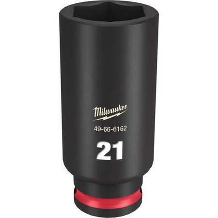 21mm SHOCKWAVE Impact Duty 3/8 in. Drive Deep Well 6 Point Impact Socket -  MILWAUKEE TOOL, 49-66-6162