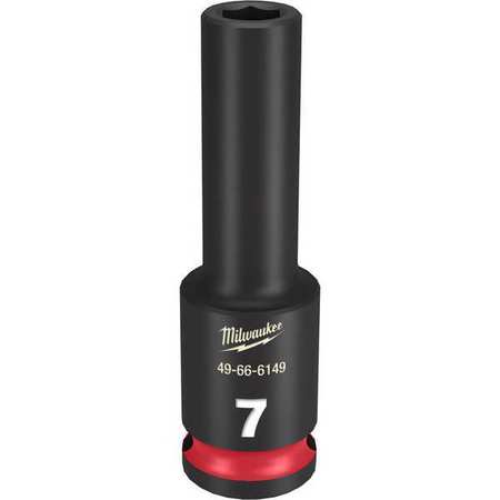 7mm SHOCKWAVE Impact Duty 3/8 in. Drive Deep Well 6 Point Impact Socket -  MILWAUKEE TOOL, 49-66-6149