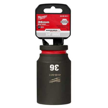 36mm SHOCKWAVE Impact Duty 3/4 in. Drive Deep Well 6 Point Impact Socket -  MILWAUKEE TOOL, 49-66-6411