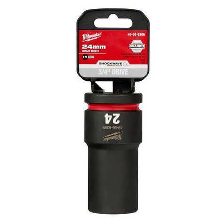 24mm SHOCKWAVE Impact Duty 3/4 in. Drive Deep Well 6 Point Impact Socket -  MILWAUKEE TOOL, 49-66-6399