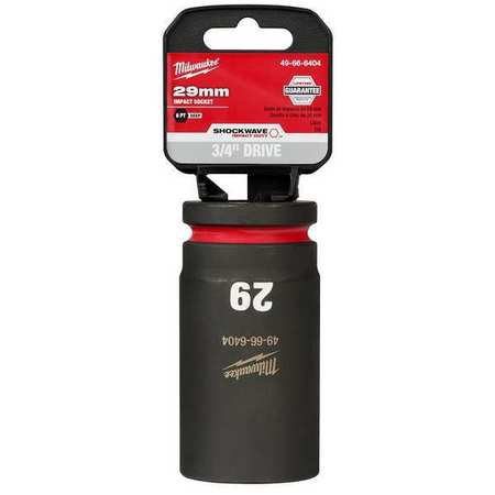 29mm SHOCKWAVE Impact Duty 3/4 in. Drive Deep Well 6 Point Impact Socket -  MILWAUKEE TOOL, 49-66-6404