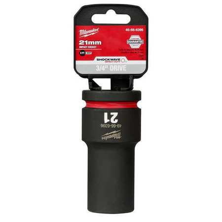 21mm SHOCKWAVE Impact Duty 3/4 in. Drive Deep Well 6 Point Impact Socket -  MILWAUKEE TOOL, 49-66-6396