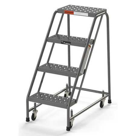 Industrial Rolling Ladder, 4 Steps, 16""W Perforated Tread, No Handrails, 450 lbs. Capacity -  EGA, B4020SU